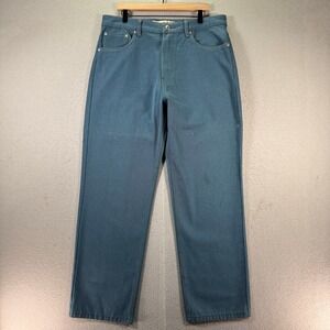 PJ Mark‎ Mens Straight Leg Teal Blue Denim Pants W38 L32 100% Cotton 29-238-Z